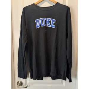 Nike Duke Blue Devils Long Sleeve T-Shirt Mens XL Black Loose Fit Crew Neck Tee